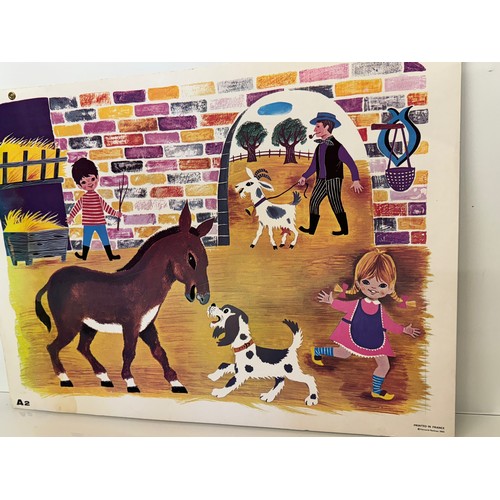 249 - Ephemera, a 1965 dated educational poster, an illustration of a farmyard scene, 74 cm x 54 cm.

This... 