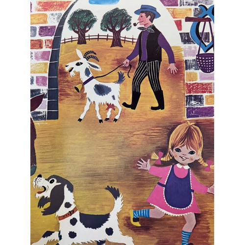 249 - Ephemera, a 1965 dated educational poster, an illustration of a farmyard scene, 74 cm x 54 cm.

This... 