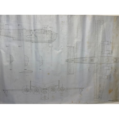 410 - Military aircraft plans for US PBSY-5 Coronado. 120cm x 80cm. Part of a large collection of printed ... 