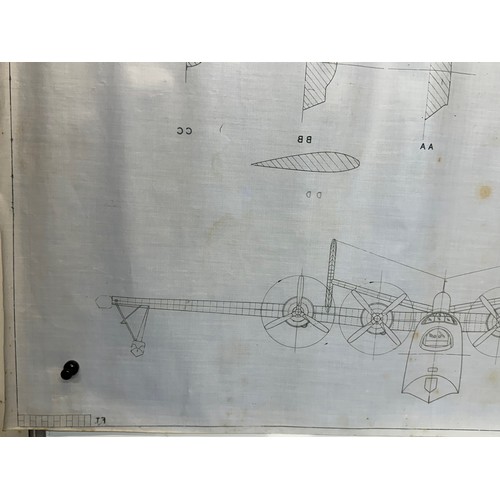 410 - Military aircraft plans for US PBSY-5 Coronado. 120cm x 80cm. Part of a large collection of printed ... 