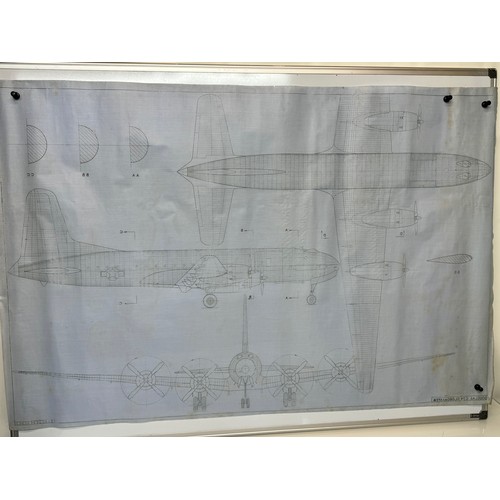 412 - Military aircraft plans for US Douglas C.74 Globenmaster. 120cm x 80cm. Part of a large collection o... 