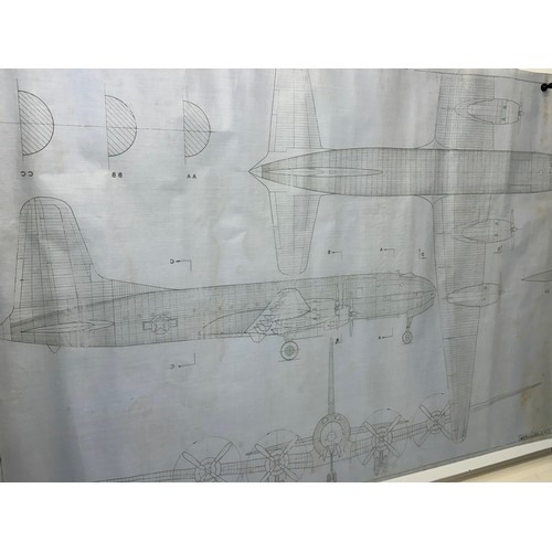 412 - Military aircraft plans for US Douglas C.74 Globenmaster. 120cm x 80cm. Part of a large collection o... 