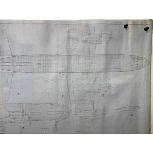 412 - Military aircraft plans for US Douglas C.74 Globenmaster. 120cm x 80cm. Part of a large collection o... 