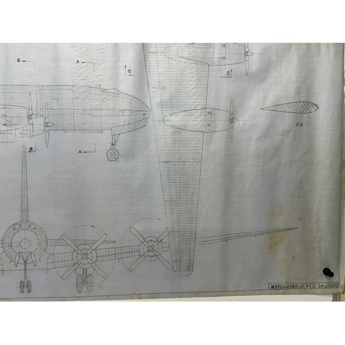 412 - Military aircraft plans for US Douglas C.74 Globenmaster. 120cm x 80cm. Part of a large collection o... 