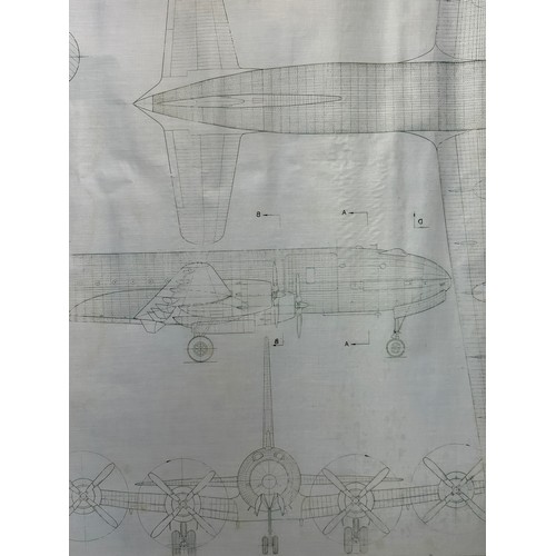 412 - Military aircraft plans for US Douglas C.74 Globenmaster. 120cm x 80cm. Part of a large collection o... 