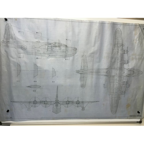 413 - Military aircraft plans for RAF Short Seaford. 120cm x 80cm. Part of a large collection of printed p... 