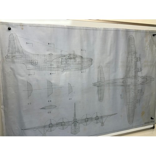 413 - Military aircraft plans for RAF Short Seaford. 120cm x 80cm. Part of a large collection of printed p... 