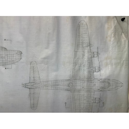 413 - Military aircraft plans for RAF Short Seaford. 120cm x 80cm. Part of a large collection of printed p... 