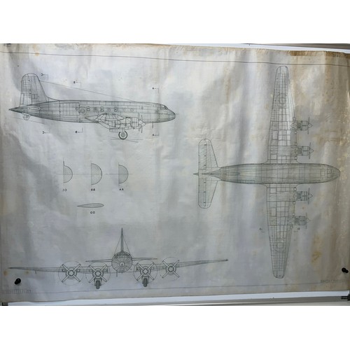 414 - Military aircraft plans for RAF Hadley Page Hastings. 120cm x 80cm. Part of a large collection of pr... 