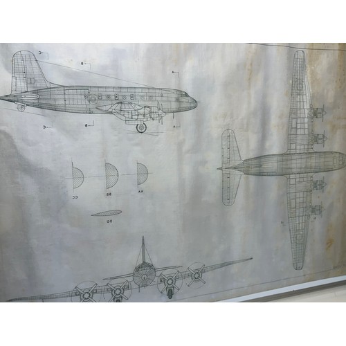 414 - Military aircraft plans for RAF Hadley Page Hastings. 120cm x 80cm. Part of a large collection of pr... 