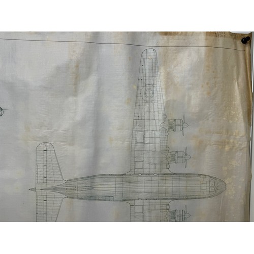 414 - Military aircraft plans for RAF Hadley Page Hastings. 120cm x 80cm. Part of a large collection of pr... 