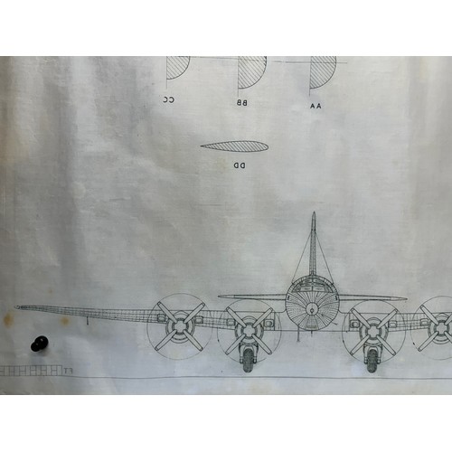 414 - Military aircraft plans for RAF Hadley Page Hastings. 120cm x 80cm. Part of a large collection of pr... 