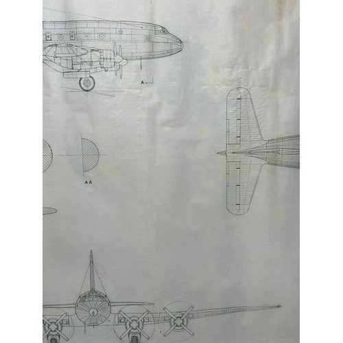 414 - Military aircraft plans for RAF Hadley Page Hastings. 120cm x 80cm. Part of a large collection of pr... 