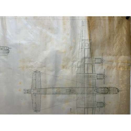 415 - Military aircraft plans for RAF Avro Lincoln B MkII. 120cm x 80cm. Part of a large collection of pri... 