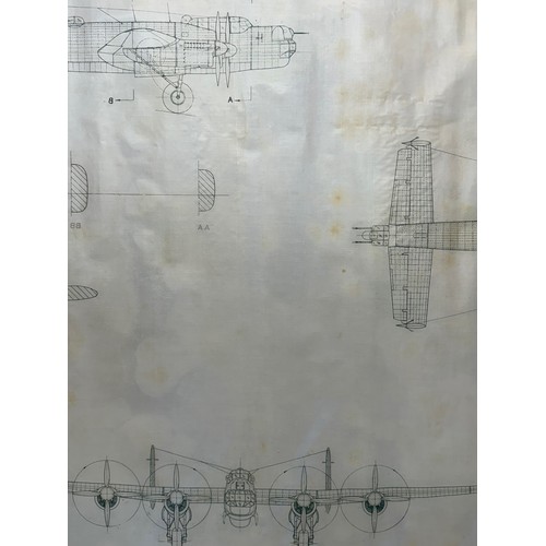 415 - Military aircraft plans for RAF Avro Lincoln B MkII. 120cm x 80cm. Part of a large collection of pri... 