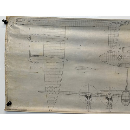 420 - Military aircraft two plans for RAF Vickers Armstrongs Windsor. 90cm x 40cm. Part of a large collect... 