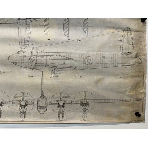 420 - Military aircraft two plans for RAF Vickers Armstrongs Windsor. 90cm x 40cm. Part of a large collect... 