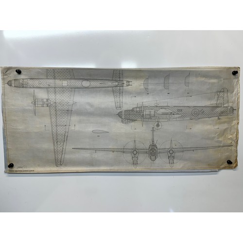 435 - Military aircraft two plans for RAF Vickers Armstrongs Warwick ASR V. 90cm x 40cm. Part of a large c... 