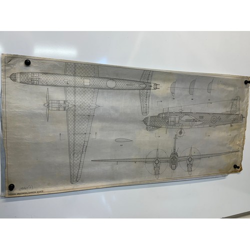 435 - Military aircraft two plans for RAF Vickers Armstrongs Warwick ASR V. 90cm x 40cm. Part of a large c... 