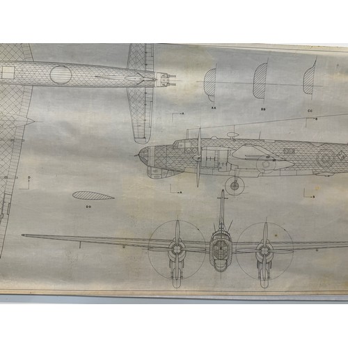 435 - Military aircraft two plans for RAF Vickers Armstrongs Warwick ASR V. 90cm x 40cm. Part of a large c... 