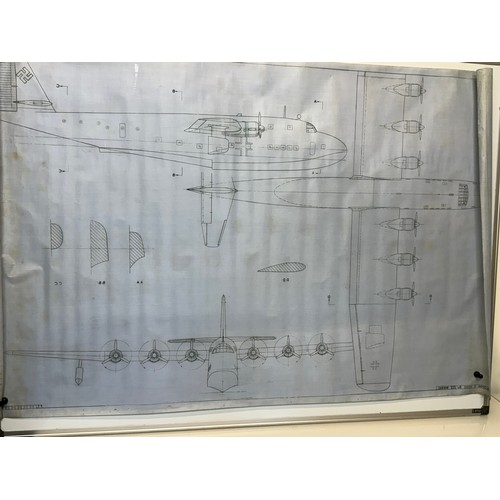 421 - Military aircraft plans for German Blohm Voss BV222 Wiking. 180cm x 80cm. Part of a large collection... 