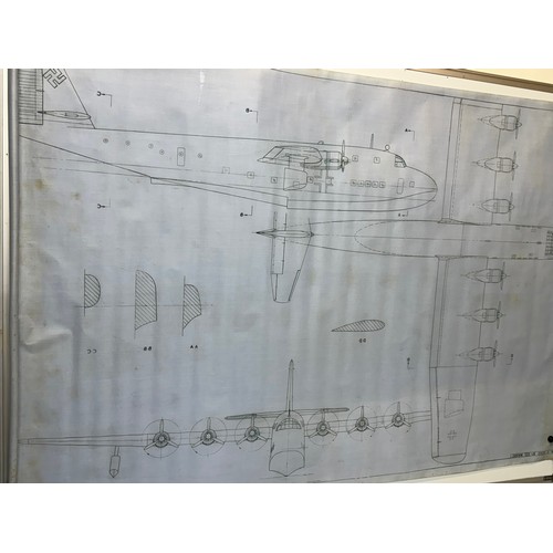 421 - Military aircraft plans for German Blohm Voss BV222 Wiking. 180cm x 80cm. Part of a large collection... 