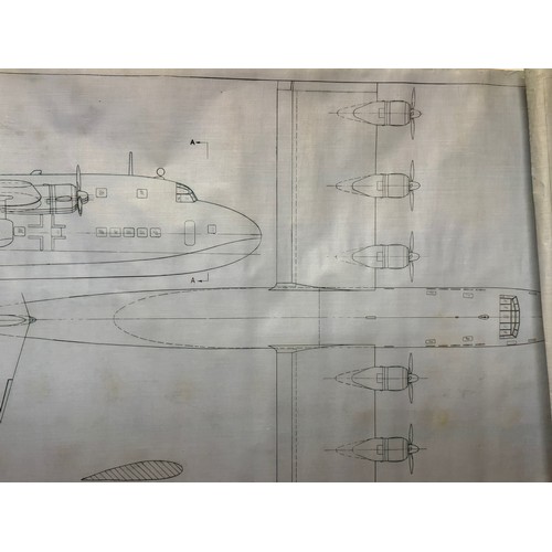 421 - Military aircraft plans for German Blohm Voss BV222 Wiking. 180cm x 80cm. Part of a large collection... 