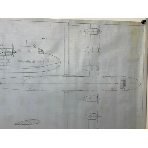 421 - Military aircraft plans for German Blohm Voss BV222 Wiking. 180cm x 80cm. Part of a large collection... 