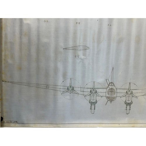 423 - Military aircraft plans for Russian TB7. 90cm x 40cm. Part of a large collection of printed plan dra... 