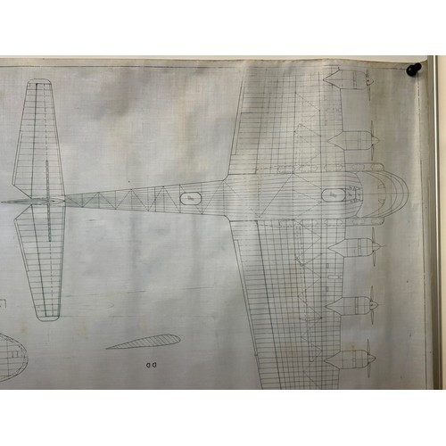 424 - Military aircraft plans for German Messerschmitt Me 323 Gigant. 90cm x 40cm. Part of a large collect... 