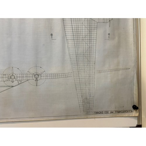 424 - Military aircraft plans for German Messerschmitt Me 323 Gigant. 90cm x 40cm. Part of a large collect... 