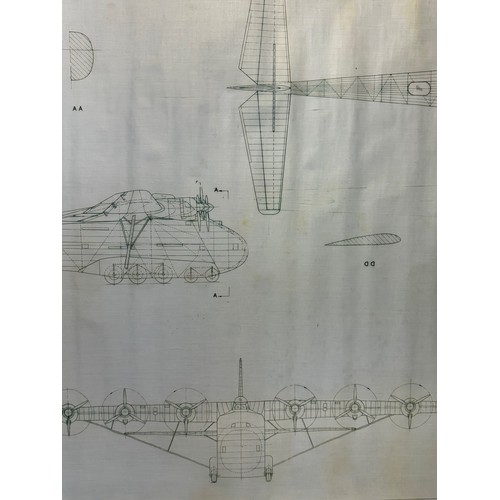 424 - Military aircraft plans for German Messerschmitt Me 323 Gigant. 90cm x 40cm. Part of a large collect... 