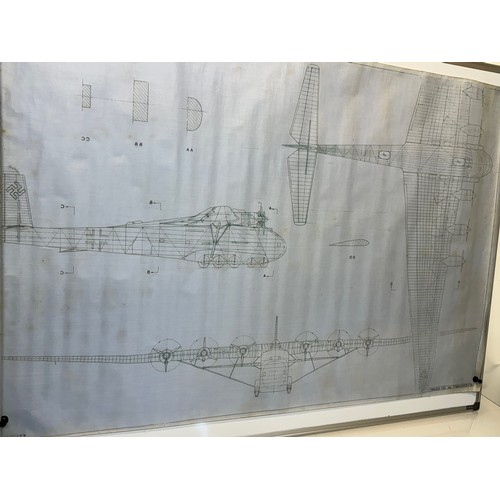 424 - Military aircraft plans for German Messerschmitt Me 323 Gigant. 90cm x 40cm. Part of a large collect... 