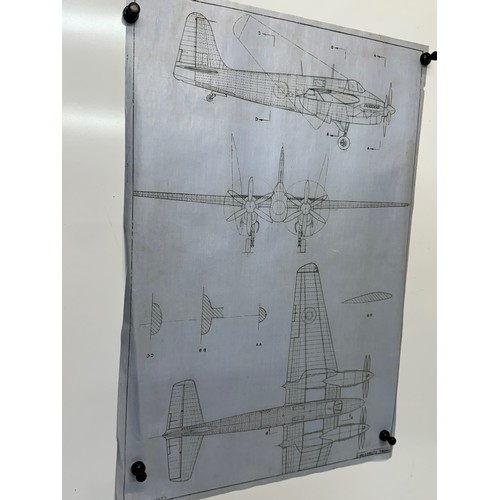 426 - Military aircraft plans for RAF Short Sturgeon I. 90cm x 40cm. Part of a large collection of printed... 