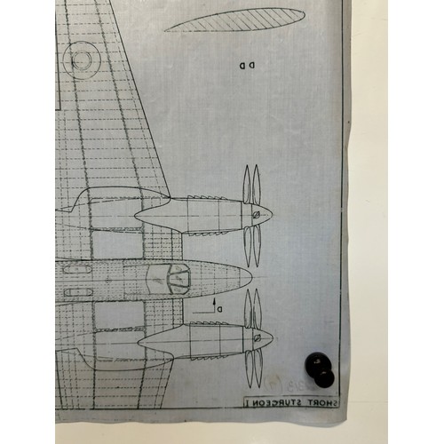 426 - Military aircraft plans for RAF Short Sturgeon I. 90cm x 40cm. Part of a large collection of printed... 