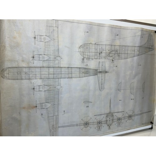 430 - Military aircraft two plans for US Boeing C-97. 90cm x 40cm. Part of a large collection of printed p... 