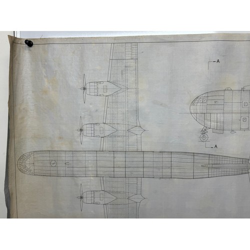 430 - Military aircraft two plans for US Boeing C-97. 90cm x 40cm. Part of a large collection of printed p... 