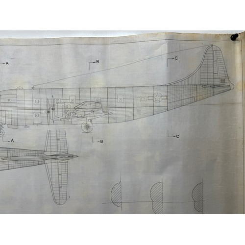 430 - Military aircraft two plans for US Boeing C-97. 90cm x 40cm. Part of a large collection of printed p... 