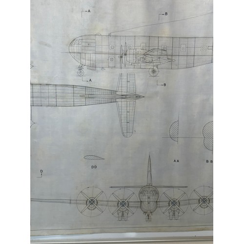 430 - Military aircraft two plans for US Boeing C-97. 90cm x 40cm. Part of a large collection of printed p... 