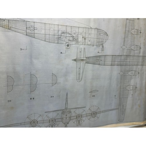 430 - Military aircraft two plans for US Boeing C-97. 90cm x 40cm. Part of a large collection of printed p... 