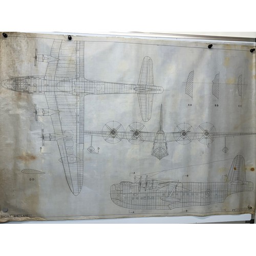 431 - Military aircraft two plans for RAF Short Shetland I. 120 cm x 80cm. Part of a large collection of p... 