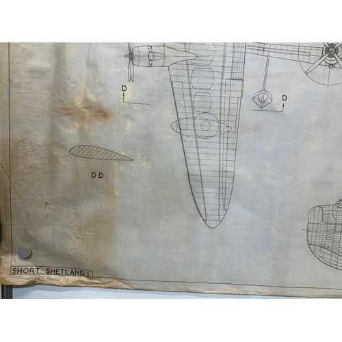 431 - Military aircraft two plans for RAF Short Shetland I. 120 cm x 80cm. Part of a large collection of p... 