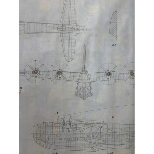 431 - Military aircraft two plans for RAF Short Shetland I. 120 cm x 80cm. Part of a large collection of p... 