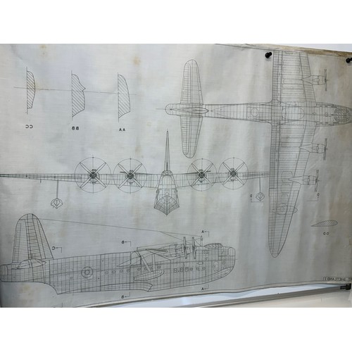 431 - Military aircraft two plans for RAF Short Shetland I. 120 cm x 80cm. Part of a large collection of p... 