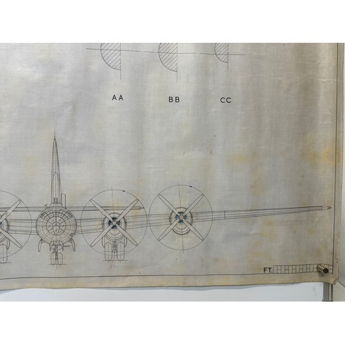 432 - Military aircraft plans for US Boeing B-29 Superfortress. 90cm x 40cm. Part of a large collection of... 