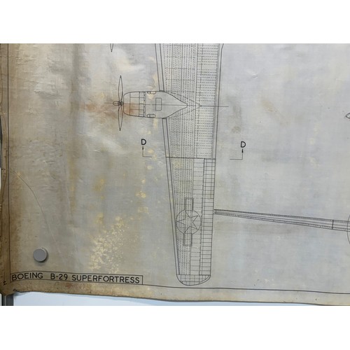 432 - Military aircraft plans for US Boeing B-29 Superfortress. 90cm x 40cm. Part of a large collection of... 