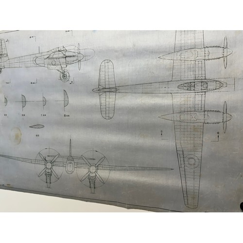 433 - Military aircraft plans for RAF Westland Welkin I & II. 90cm x 40cm. Part of a large collection of p... 