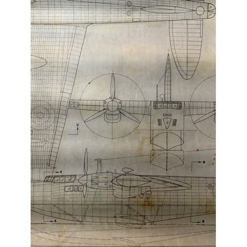 434 - Military aircraft two plans for RAF Blackburn B-20. 90cm x 40cm. Part of a large collection of print... 