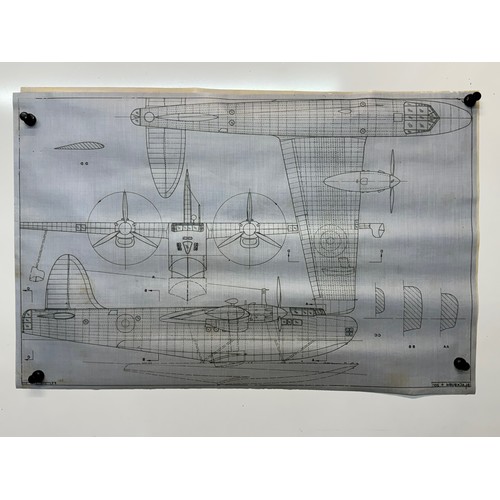 434 - Military aircraft two plans for RAF Blackburn B-20. 90cm x 40cm. Part of a large collection of print... 