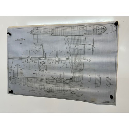 434 - Military aircraft two plans for RAF Blackburn B-20. 90cm x 40cm. Part of a large collection of print... 